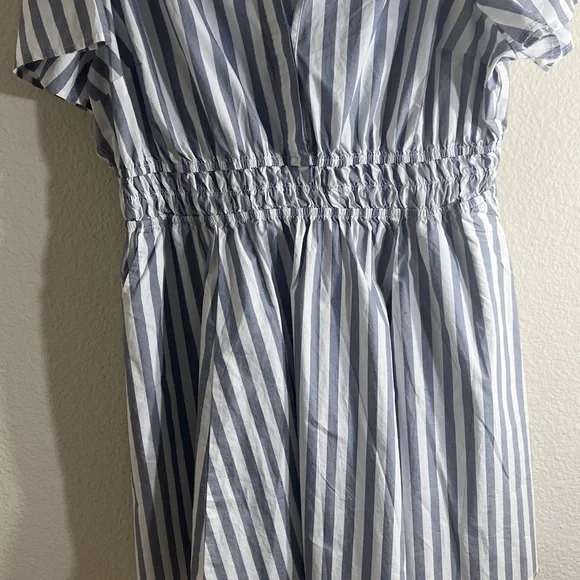 Torrid women’s Sz 1X blue& white Striped Skater Mini Dress summer - Picture 8 of 12